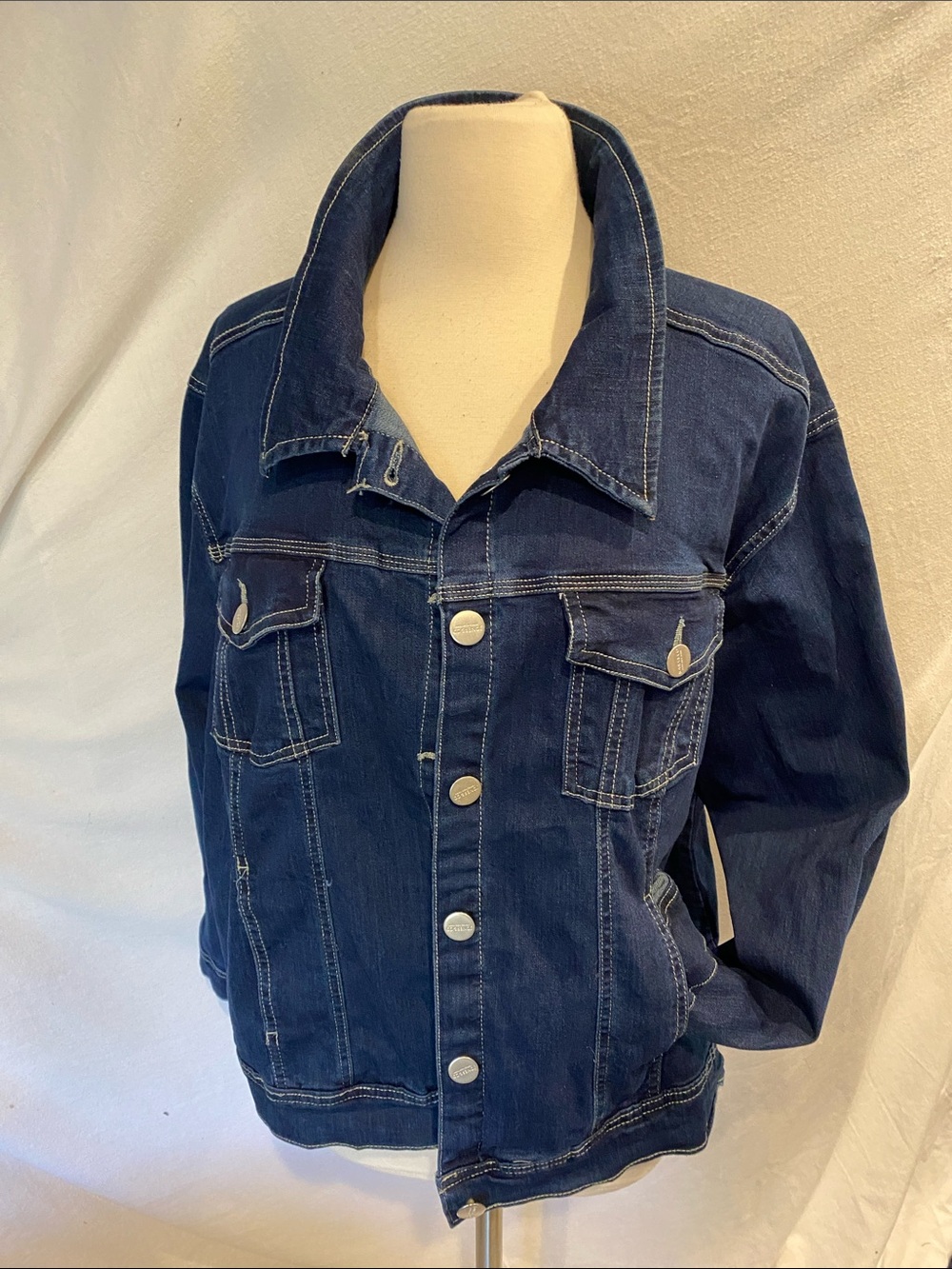 Jones New York Dark Blue Denim Jean Jacket